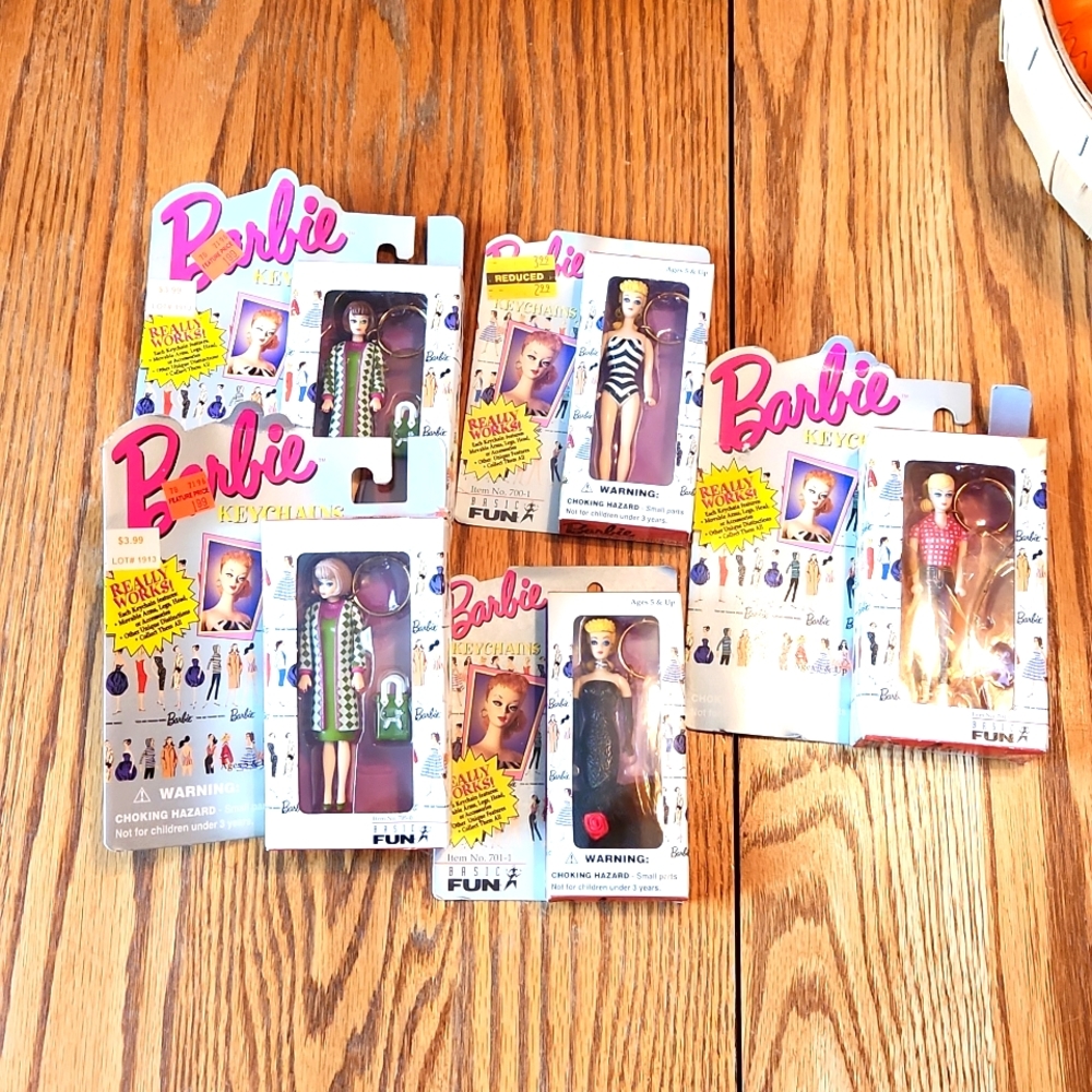 Barbie Keychains: Poodle Parade, Original, Solo in the Spotlight, and Picnic